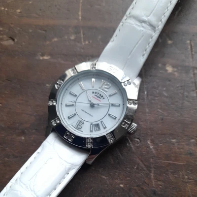 £10 • Buy White Rotary Chronospeed Quartz Ladies Watch LS03437/41,date,st.steel,own L.band