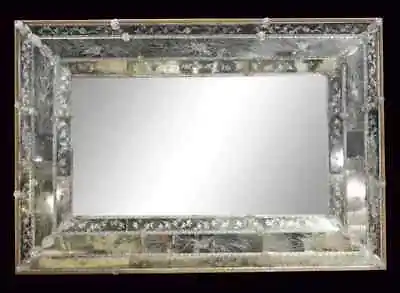 Large Fine Quality Antique Venetian Etched Glass Murano Wall Mirror • $1996