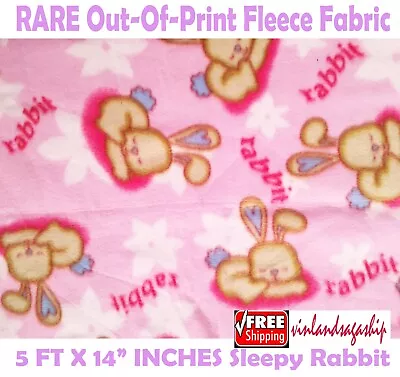 Sleepy Rabbit Out-Of-Print RARE Fleece Fabric 5 FT X 1 FT Plus • $11.99