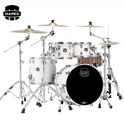 Mapex Saturn Fusion 4-Piece 20  Maple/Walnut Shell Pack Satin White SR504XRM • $1879