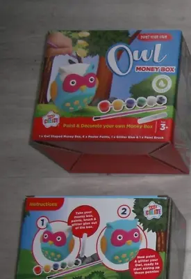 Paint Your Own OWL Piggy Bank Ceramic Money Box Kids Crafts Gift Stocking Filler • £6.99