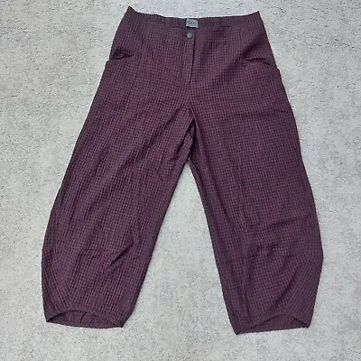 £79.99 • Buy Oska Balloon Trousers Barrel Leg Wide Arty Size 5 Purple Checked Virgin Wool Mix