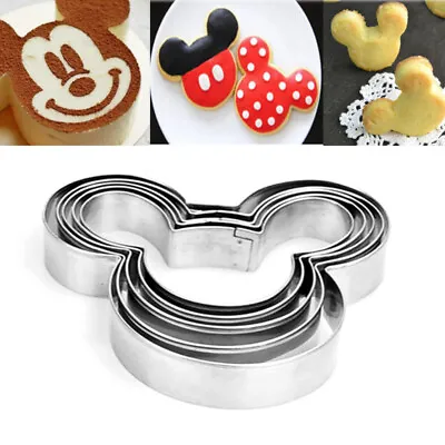5Pcs Mickey Mouse Biscuit Cutter Mould Cake Cookies Pastry Mold DIY Baking Tool • £3.59