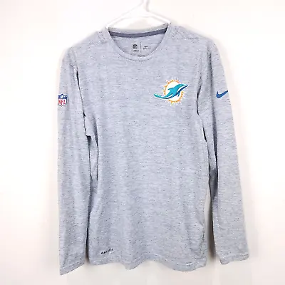 Miami Dolphins Shirt Men Medium Gray Nike Dri Fit Photography On Field NFL Logo • $19.99