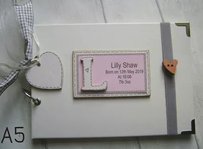 Personalised New Baby Gift Girl/boy..a5 Size Photo Album/scrapbook/memory Book. • £13.85