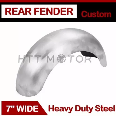 7  Wide Rear Fender For Harley Davidson 130MM Tire Unpainted Mudguard Custom • $320.46