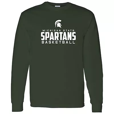 Michigan State Spartans Mascot Wordmark Basketball T Shirt  - Forest • $23.99
