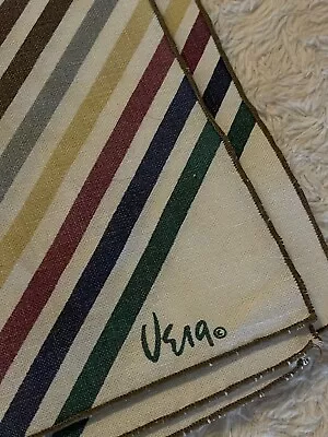 8 Vintage VERA Rainbow  Striped Square Napkins 16” • $42