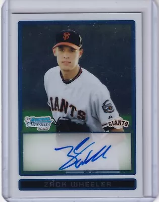 Zack Wheeler 2009 1st Bowman Chrome Rc On Card Auto • $119.99