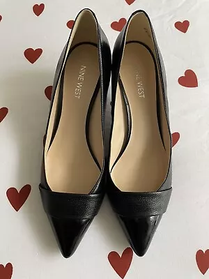 Nine West Size 7.5 Black Small Heels In EUC Only Worn Once  • $59