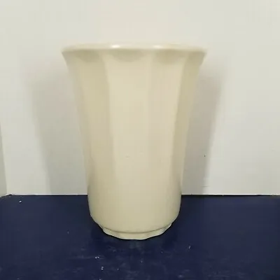 Vintage Large Mid Century Modern Haeger Matte White Ceramic Dodecagon Vase • $29.99