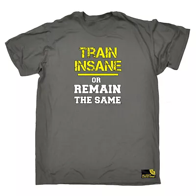 SWPS Gym Train Insane Remain The Same Mens Funny Novelty Shirts T-Shirt Tshirts • £12.95