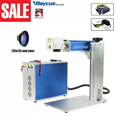 Raycus 175x175mm Fiber Laser Marking Machine 30W+Extra 200x200mm Lens Send • $2099.96