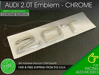 2.0T Emblem Chrome 3D Badge Trunk For Audi Nameplate OEM Compact S Line A4 • $45.90