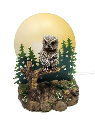 Blow Mold Hunter Owl Silhouette Moon Table Lamp Vintage Collectibles Light 7.5  • $74.98