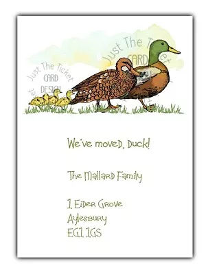 PERSONALISED Change Of Address Cards X 8 New Home Moving House Ducks • £4.65