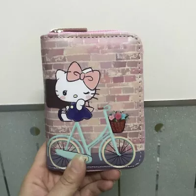 Cute Girl's Gift Hello Kitty Sit On Bike Wallet Purse Clutch Coin ID Card Holder • $21.99