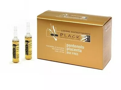 £22.74 • Buy Black Restructuring Hair Lotion Placenta In Ampules 12 X 10ml  Anti Hair Loss DM