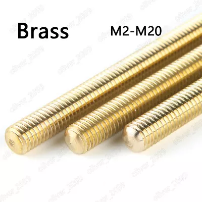 M2 M3 M4 M5 M6 M8 M10 M12 M16 M20 Brass Threaded Rods Metric Thread Stud Bolts • £239.95