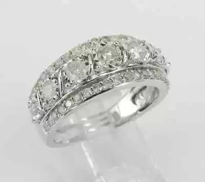 2 CT Round Lab Created Diamond 14K White Gold Plated Half Eternity Wedding Band • $104.98