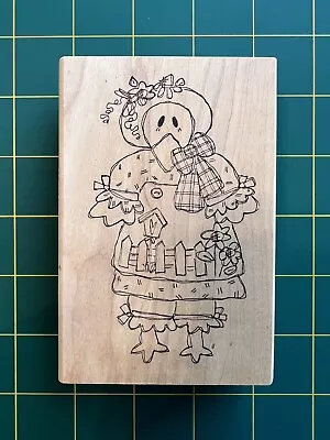 Imaginations Country Art Sketch Bird Crow In Hat And Dress Flowers Rubber Stamp • $5.95