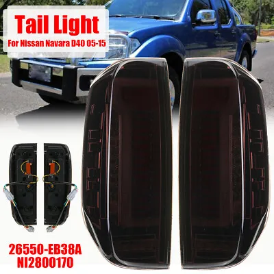 Pair Smoked LED Sequential Tail Lights Lamps For Nissan Navara D40 2005-2014 • $199.39