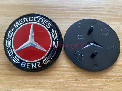 For Mercedes Benz Clk Cls E Ml Gl Front Hood Badge Black Red Emblem A0008172605 • $23.91