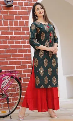 $38.49 • Buy Indian Kurta Women Kurti Tunic Top Pakistani Ethnic Kameez Dress Salwar Kameez