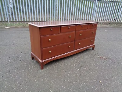 Super Clean Cherry Stag Richmond Merchant Style Large Long Chest Of 8 Drawers • £285