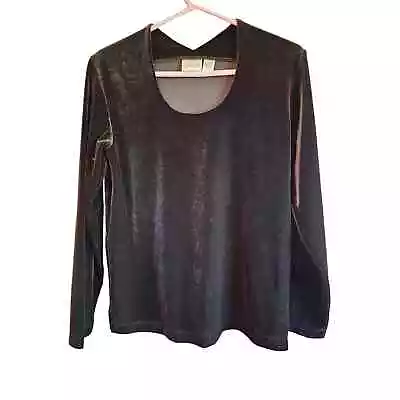 Chico's Long Sleeve Scoop Neck Velvet Top • £23.75