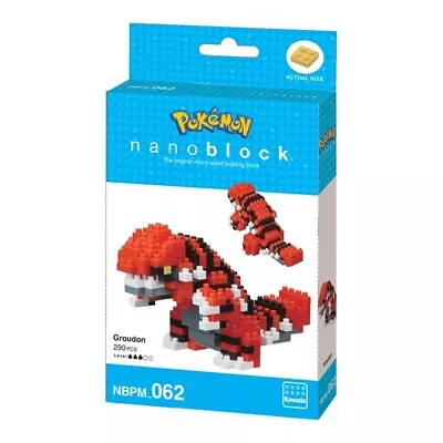 Nanoblock Pokemon Groudon - NBPM062 - Level 3 - 290 Parts Box NEW • $15.49