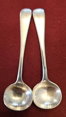 Hotel Steamship Or Restaurant Silver Topmarked Salt Spoons - Unknown Crest  • $39.99