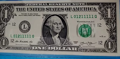 $1 Dollar Bill 2013 Serie L 6 Of King Very Fancy Number Uncirculated • $60