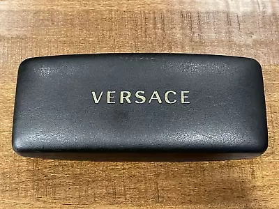 Versace Rectangle Black Leather Protective Clamshell Eye Sunglasses Case • $14.99