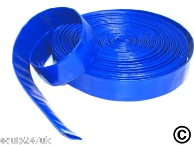 £32.93 • Buy 20M X 50mm (2inch) BLUE  LAY FLAT HOSE WATER PUMP SUBMERSIBLE PUMP HOSE