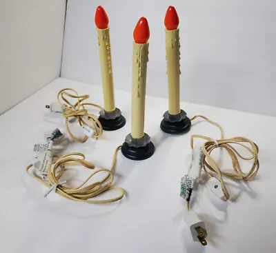 Lot Of 3 Vintage Christmas Electric Window Candles Metal Accented Bases Candle • $9.99