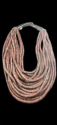 Gerda Lynggaard Monies Necklace 16 Strand Coconut Shell Horn Estate Signed Vtg • $405