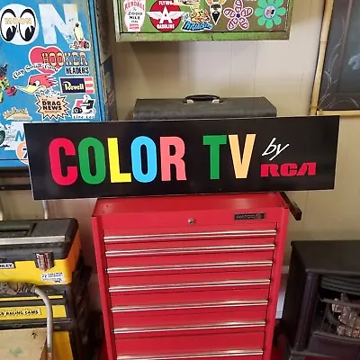 Vintage Look Old Style Color TV By Rca Sign Motel Sign Almost 4ft Long! Cool!  • $149.95