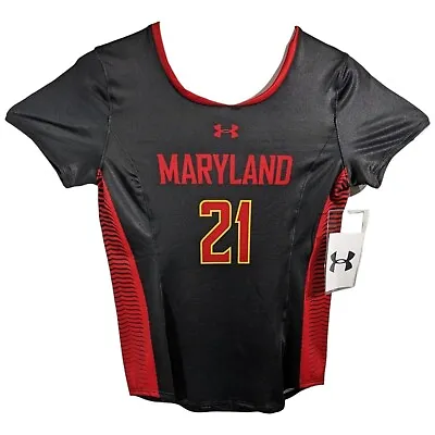 Maryland Terrapins Lacrosse Jersey Womens Small Terps #21 Under Armour Black • $34.09