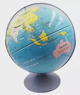 Vintage 16” Nystrom Sculptural  Globe With Double Bracket Large Classroom World • $69