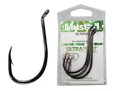 1 Packet Of Mustad 92553NPBN Octopus Chemically Sharp Fishing Hooks • $6.99