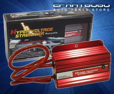 Universal Jdm Red Aluminum Hyper Voltage Electric Car Battery Stabilizer Ecu • $9.99