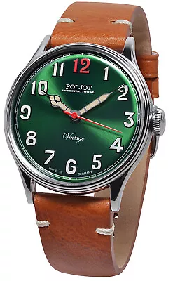 Poljot International Watch Hand Wound Retro Classic Braun / Green 2409.1220333 • $1003.52