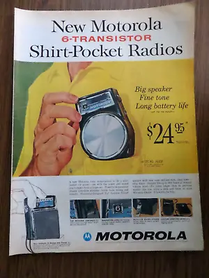 1960 Motorola All-transistor Shirt-Pocket Radio Ad • $4