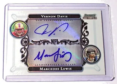 2006 Bowman Sterling Refractor Dual Autograph Vernon Davis Marcedes Lewis /600 • $16.99