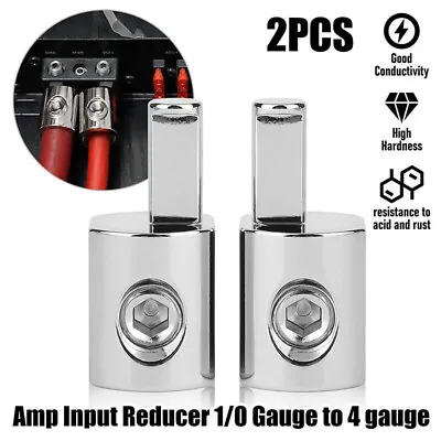 Pair Car Audio Power/Ground 1/0 Gauge To 4 Gauge Amp Input Reducers Wire Reducer • $10.99