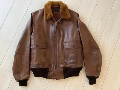 The Real McCoy's M-422A Flight Jacket Brown Leather Size 40 Used From Japan • $957.55