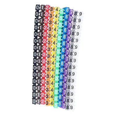 Clip On Cable Marker Waterproof Cable Identification Tube Colorful 0‑9 Number • £8.15
