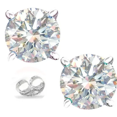 2.05 Ct Vvs 1:Near WHITE Real MOISSANITE DIAMOND Engagement 925 SILVER EARRINGS • $0.99