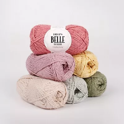 Cotton Linen DK Yarn Double Knitting Soft Summer Crochet Wool DROPS BELLE • £2.20